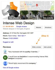 Our Google Reviews - by Intense Web Design Harrogate